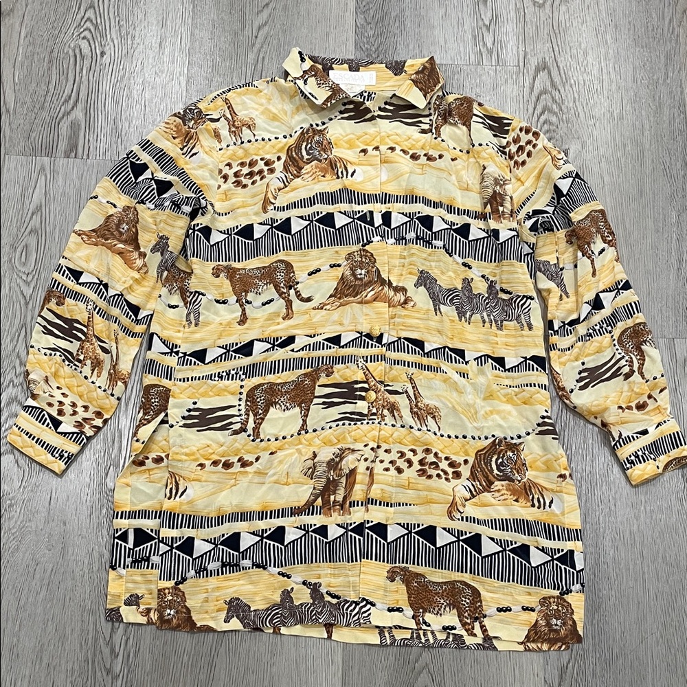 Escada animal Print Button-Up Shirt